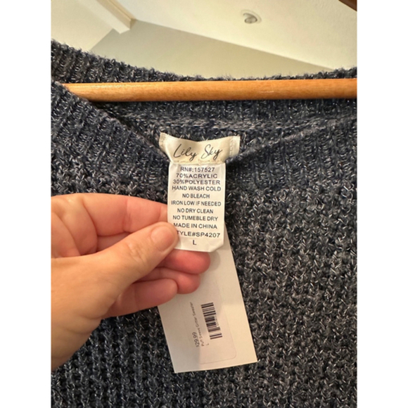 Women's Lily Sky Sweater Blue Grey L - Picture 4 of 5